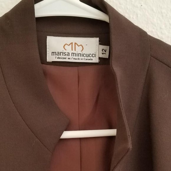 Marisa Minicucci wool brown blazer jacket women's size 12 - Picture 1 of 9